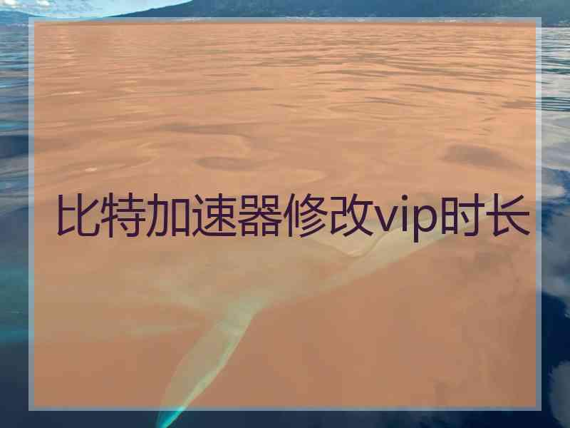 比特加速器修改vip时长